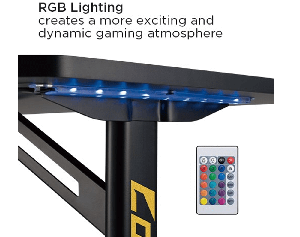 שולחן גיימינג עם תאורה Lumi Ragnar RGB - צבע אדום שלוש שנות אחריות ע"י היבואן הרשמי