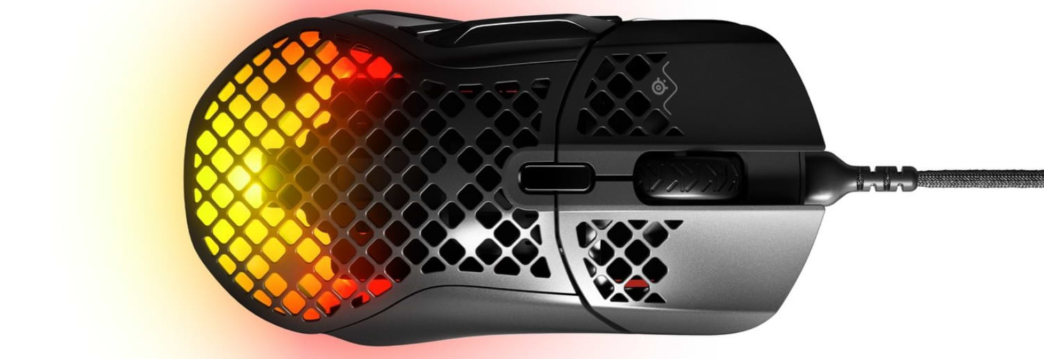 עכבר גיימינג SteelSeries Aerox 5 - צבע שחור שנתיים אחריות ע"י היבואן הרשמי
