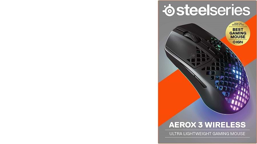 עכבר אלחוטי SteelSeries Aerox 3 Wireless 2022 Edition - צבע שחור שנה אחריות ע"י היבואן הרשמי