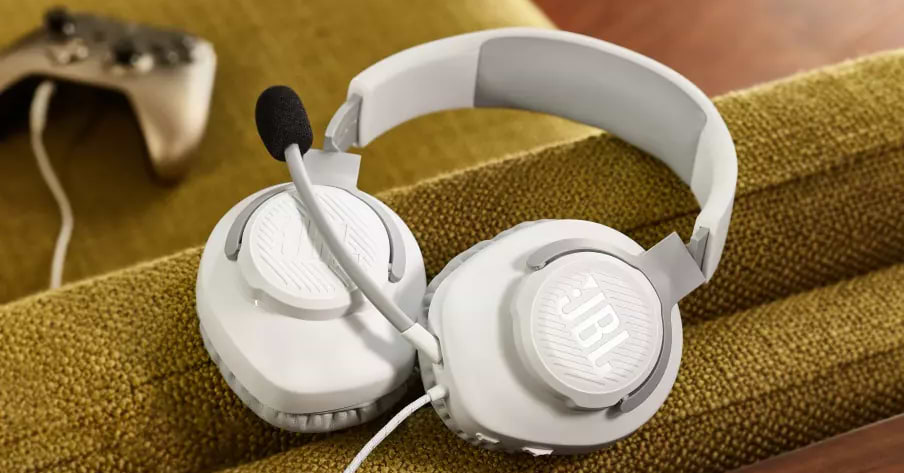 אוזניות גיימינג JBL Quantum 100 - צבע לבן שנה אחריות ע"י יבואן הרשמי