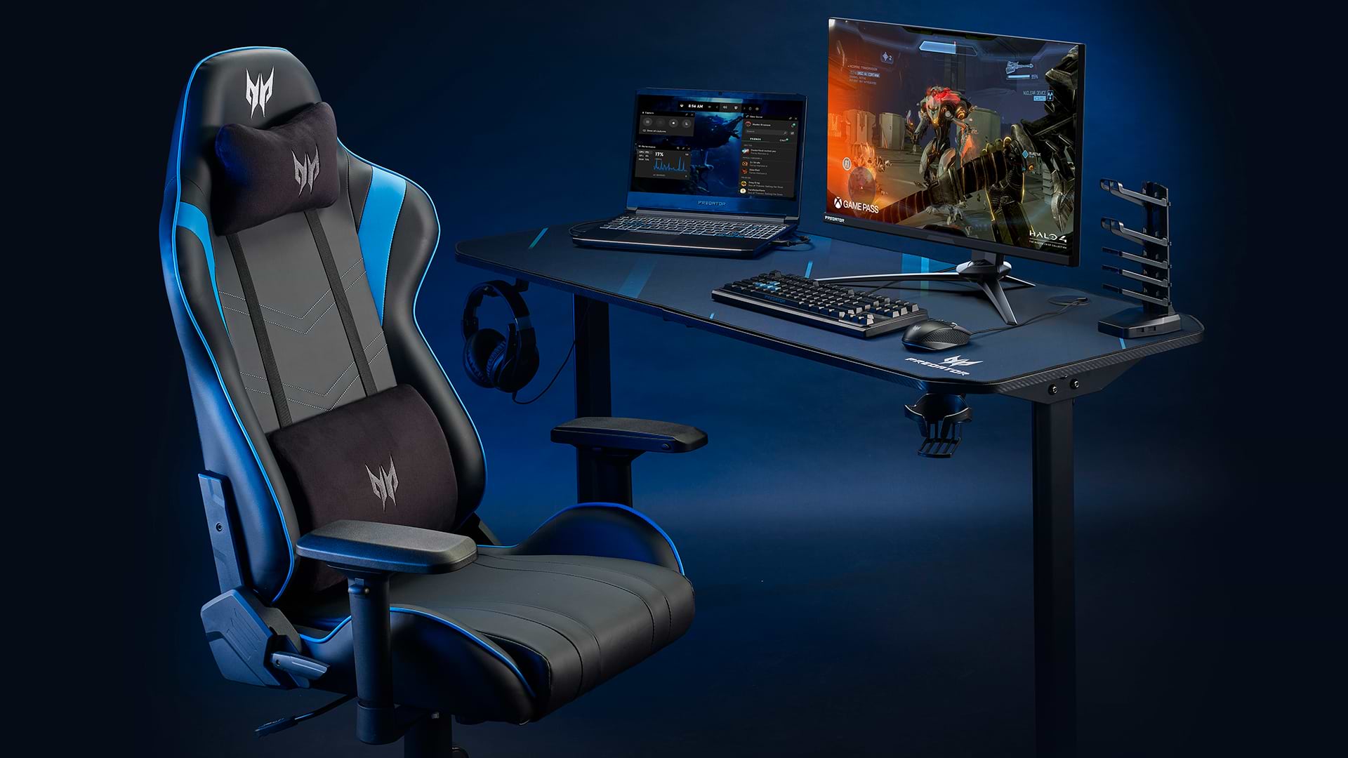 כיסא גיימינג Acer Predator Gaming Chair GP.G0Z11.001 - צבע שחור וכחול שנה אחריות ע"י היבואן הרשמי