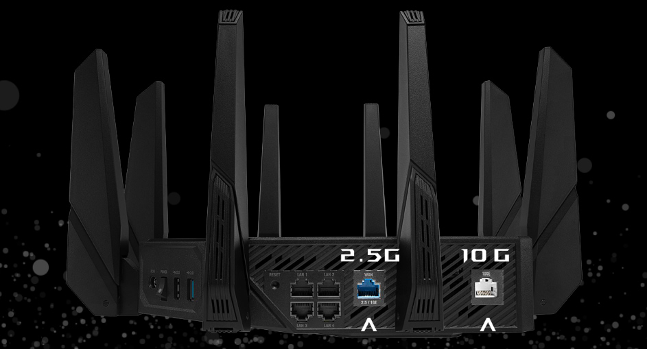ראוטר גיימינג Asus ROG Rapture GT-AX11000 Pro WiFi 6 - צבע שחור שלוש שנות אחריות ע"י היבואן הרשמי