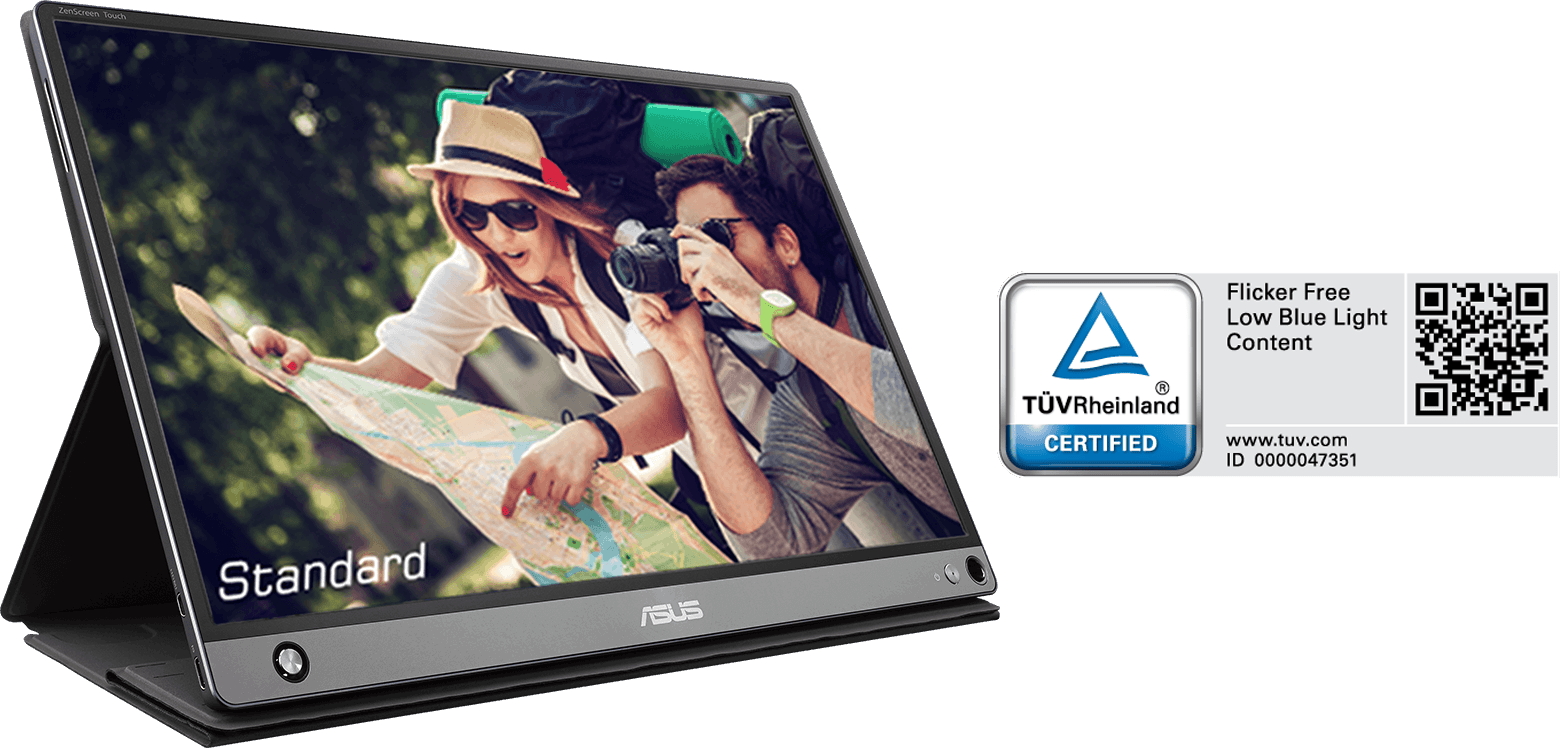 מסך מגע נייד 15.6'' Asus ZenScreen Touch MB16AMT FHD IPS USB Type-C - צבע אפור פחם שלוש שנות אחריות ע"י היבואן הרשמי