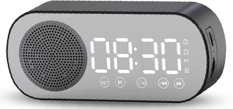 רמקול שעון מעורר חכם עם רדיו BDK Sensor AMSB Bluetooth - צבע שחור שנה אחריות ע"י היבואן הרשמי