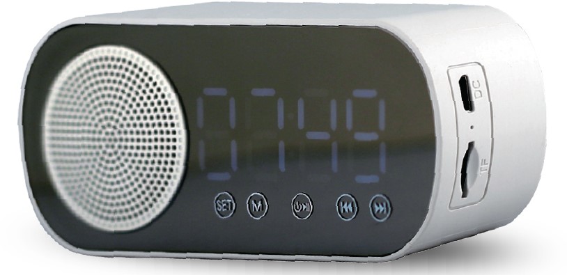 רמקול שעון מעורר חכם עם רדיו Sensor AMSW Bluetooth - צבע לבן שנה אחריות ע"י היבואן הרשמי