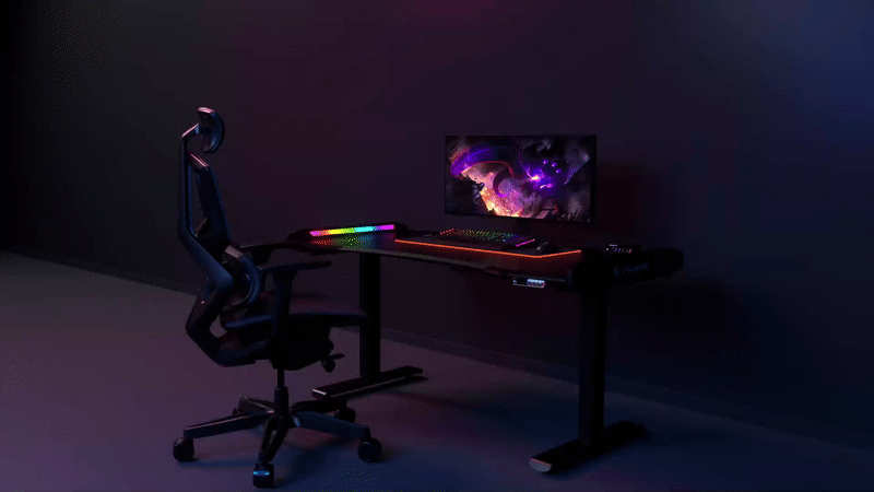 שולחן גיימינג חשמלי מתכוונן Cougar E-Mars Electrical Gaming Desk - צבע שחור שנה אחריות ע"י היבואן הרשמי