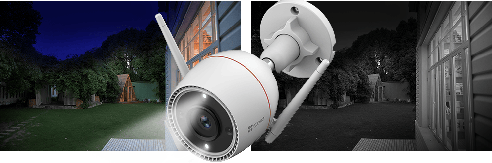 מצלמת אבטחה חיצונית עם ראיית לילה Ezviz H3c 2K - צבע לבן שנה אחריות ע"י היבואן הרשמי