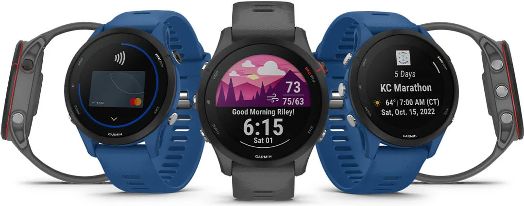 שעון ספורט חכם Garmin Forerunner 255 GPS 46mm - צבע כחול שנתיים אחריות ע"י היבואן הרשמי