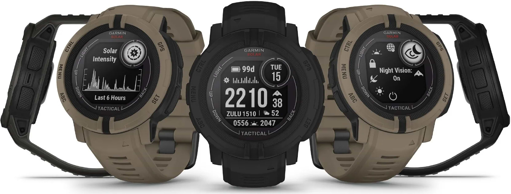 שעון ספורט חכם Garmin Instinct 2 Solar Tactical Edition 45mm - צבע שחור שנתיים אחריות ע"י היבואן הרשמי