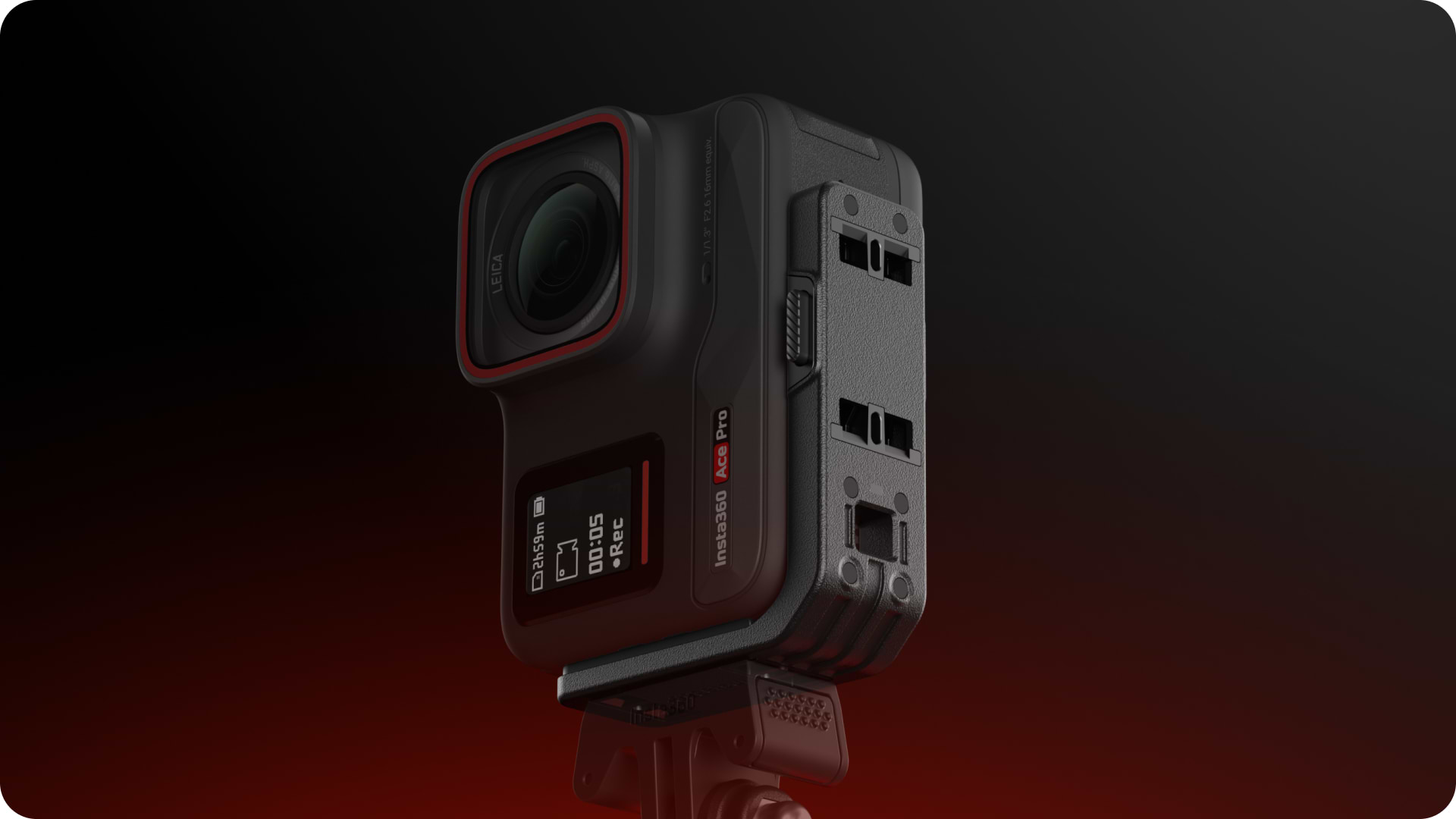 תושבת להתקנה אנכית/אופקית למצלמות Insta360 Ace/Ace Pro - צבע שחור