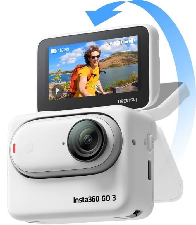 מצלמת אקסטרים Insta360 GO 3 64GB IPX8 - צבע לבן שנה אחריות ע"י היבואן הרשמי