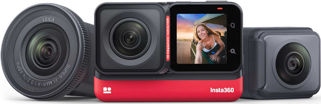 מצלמת אקסטרים Insta360 One RS 1-Inch Leica Edition 1-Inch Wide Angle Lens - צבע שחור שנה אחריות ע"י היבואן הרשמי