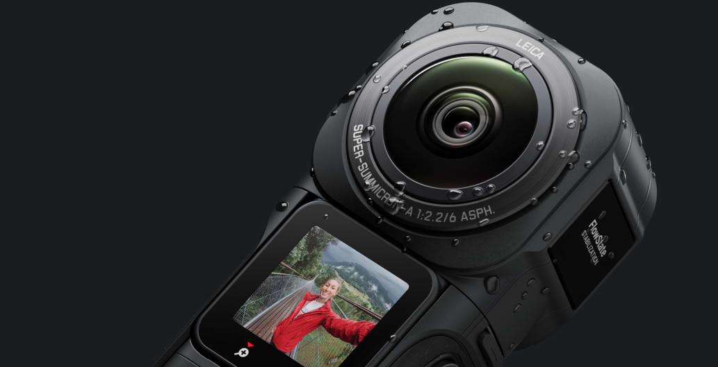 מצלמת אקסטרים 360° Insta360 One RS 1-Inch 360 Edition Dual 1-Inch Sensors 21MP 6K IPX3 - צבע שחור שנה אחריות ע"י היבואן הרשמי
