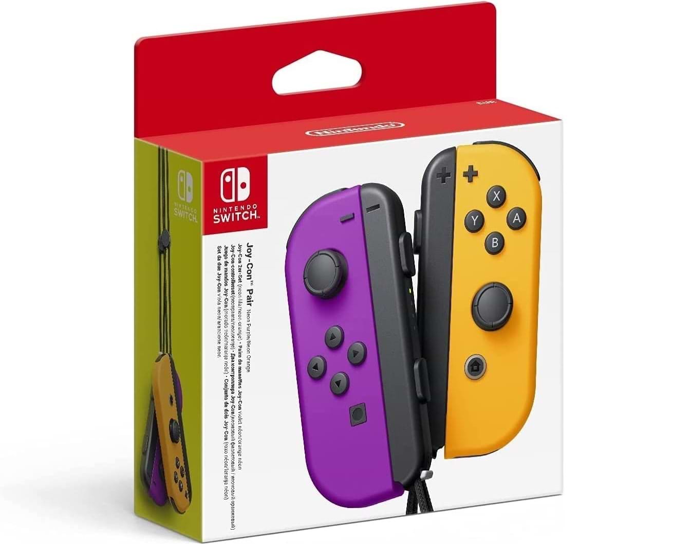 זוג בקרי שליטה Nintendo Switch Joy-Con Pair Neon Purple/Orange - צבע סגול/כתום שנה אחריות ע"י היבואן הרשמי
