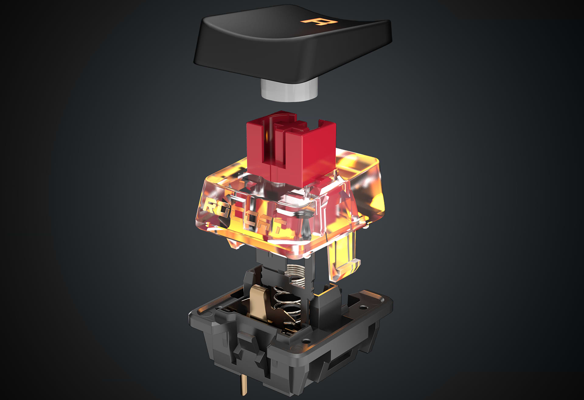 מקלדת גיימינג מכאנית קצרה Roccat Vulcan TKL Linear Red Switch RGB - צבע שחור שנה אחריות ע"י היבואן הרשמי