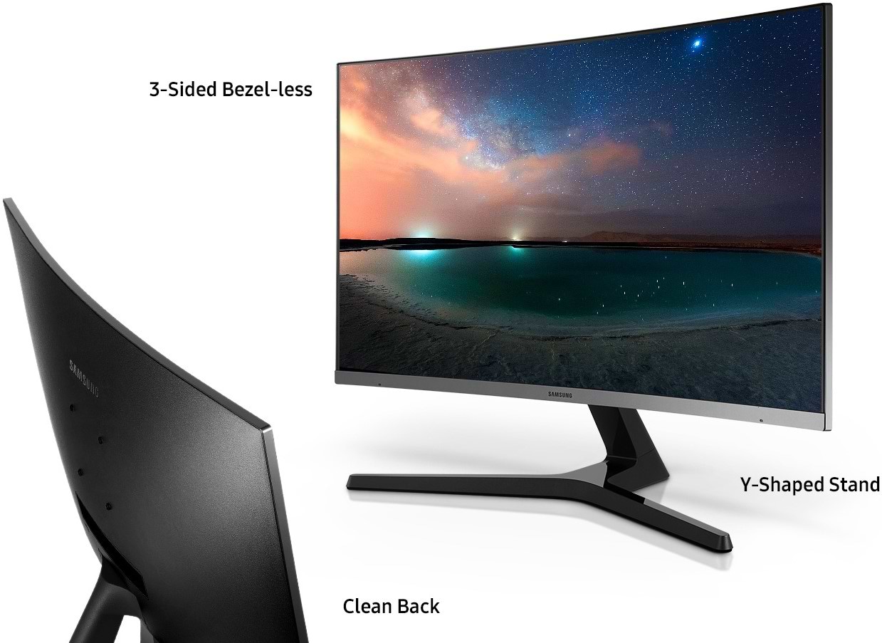 מסך מחשב קעור 31.5'' Samsung C32R500FHP VA FHD FreeSync 4ms 75Hz - צבע שחור שלוש שנות אחריות ע"י היבואן הרשמי