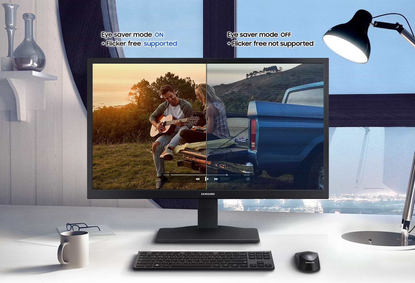 מסך מחשב 23.8'' Samsung S24A336NHR VA FHD - צבע שחור שלוש שנות אחריות ע"י היבואן הרשמי