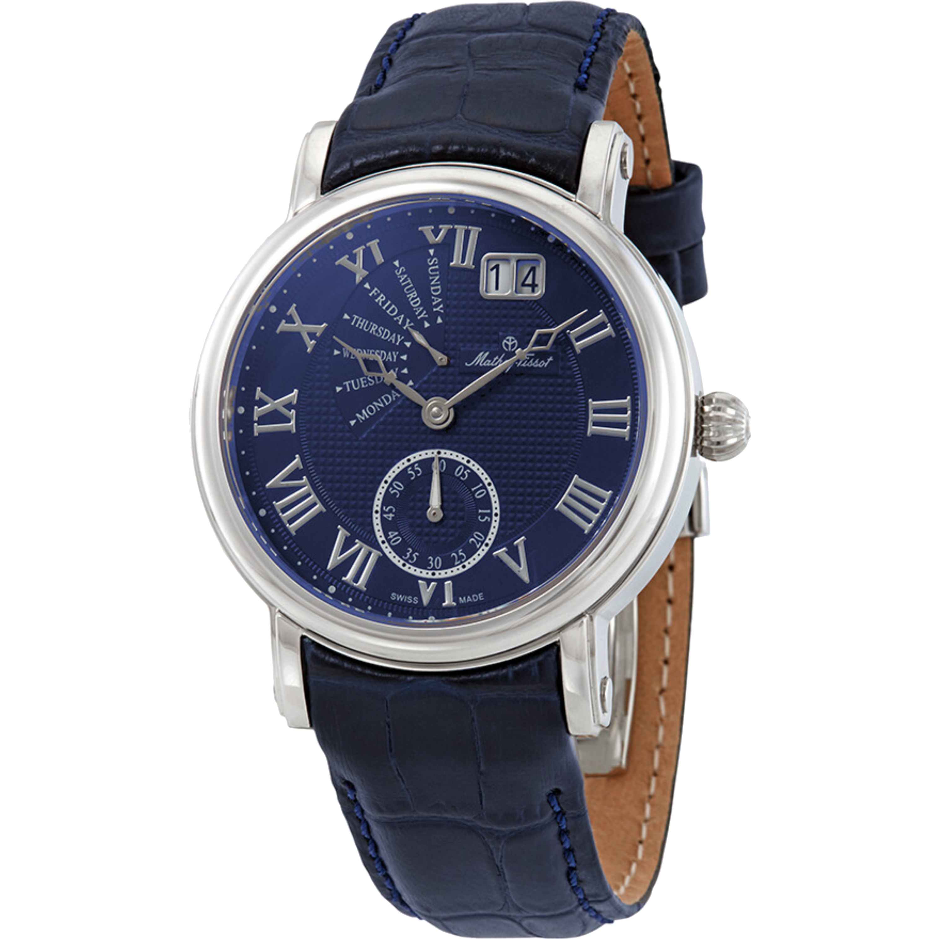 שעון יד לגבר Mathey Tissot H7020ABU 43mm צבע כחול/עור כחול/זכוכית ספיר/רטרוגרד - אחריות לשנתיים