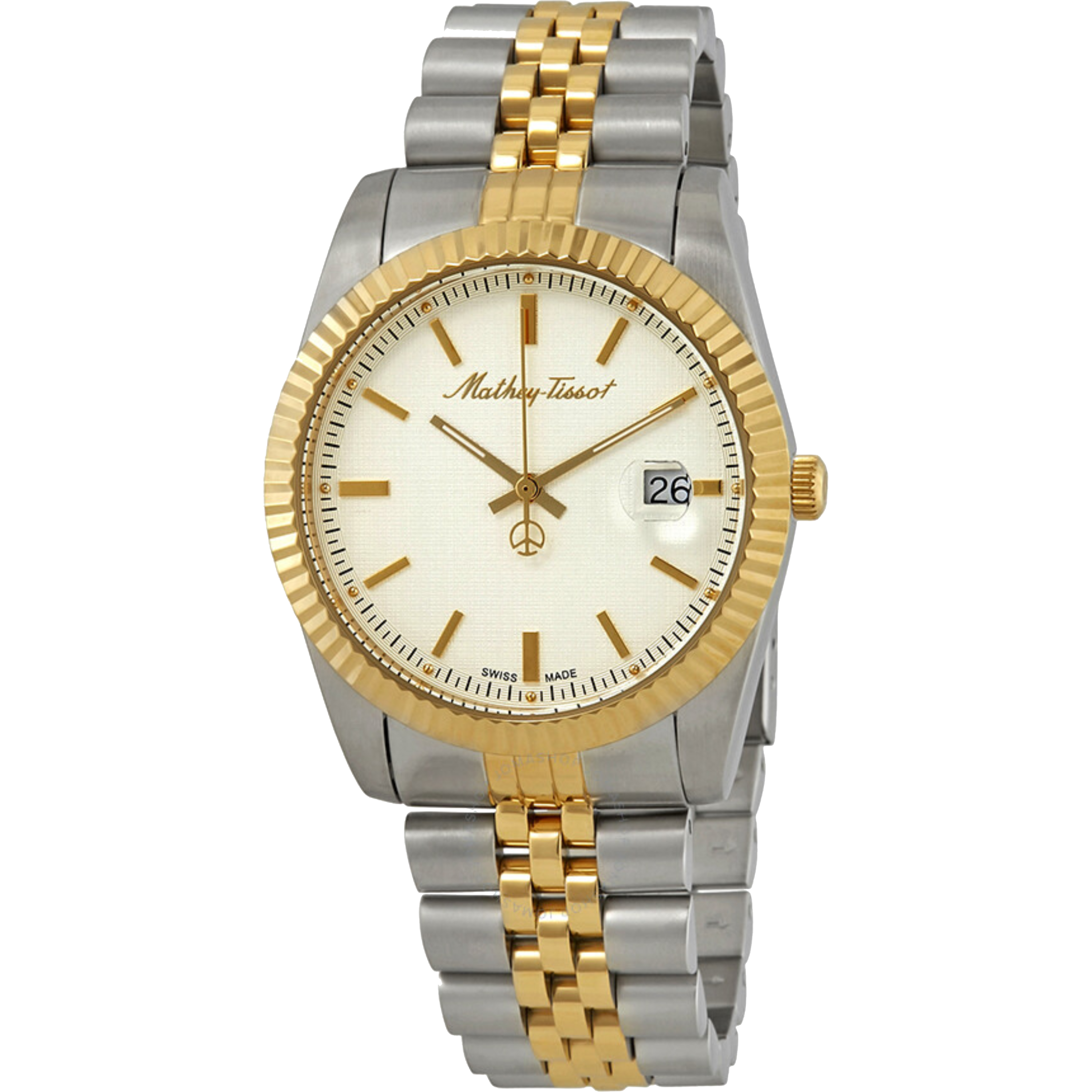שעון יד לגבר Mathey Tissot H810BI 40mm צבע כסף/זהב/תאריך - אחריות לשנתיים