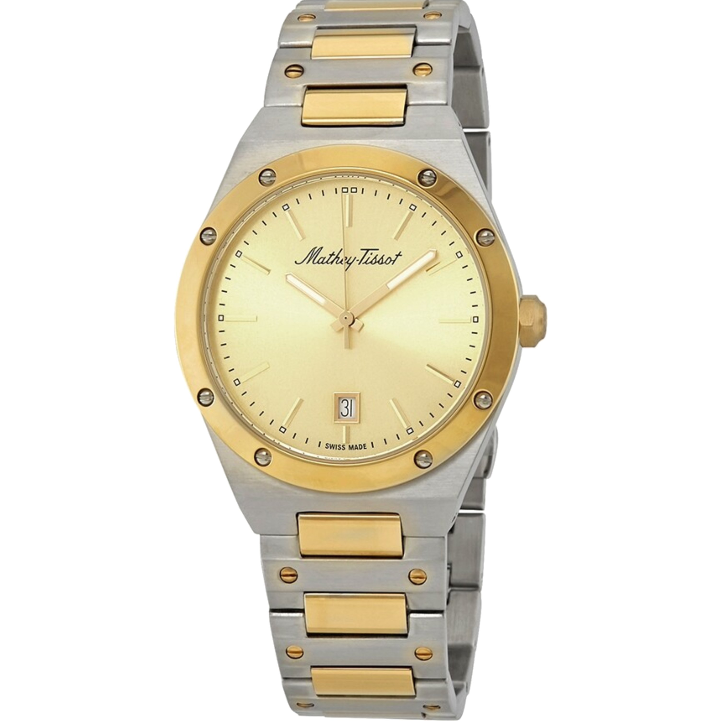 שעון יד לגבר Mathey Tissot H680BDI 41mm צבע כסף/זהב/זכוכית ספיר - אחריות לשנה ע"י היבואן