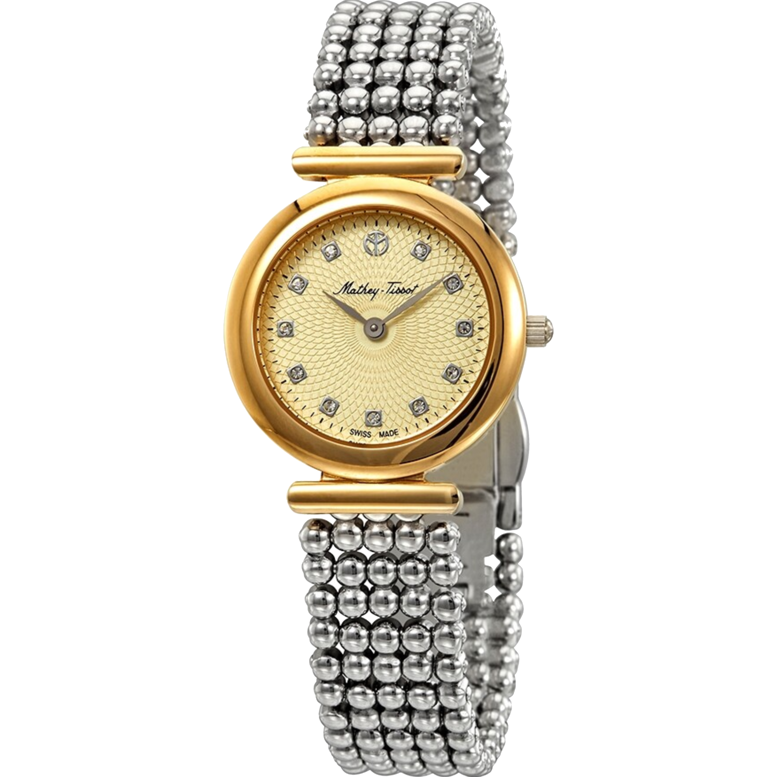 שעון יד לאישה Mathey Tissot D539BDI 28mm צבע כסף/זהב/זכוכית ספיר - אחריות לשנה ע"י היבואן