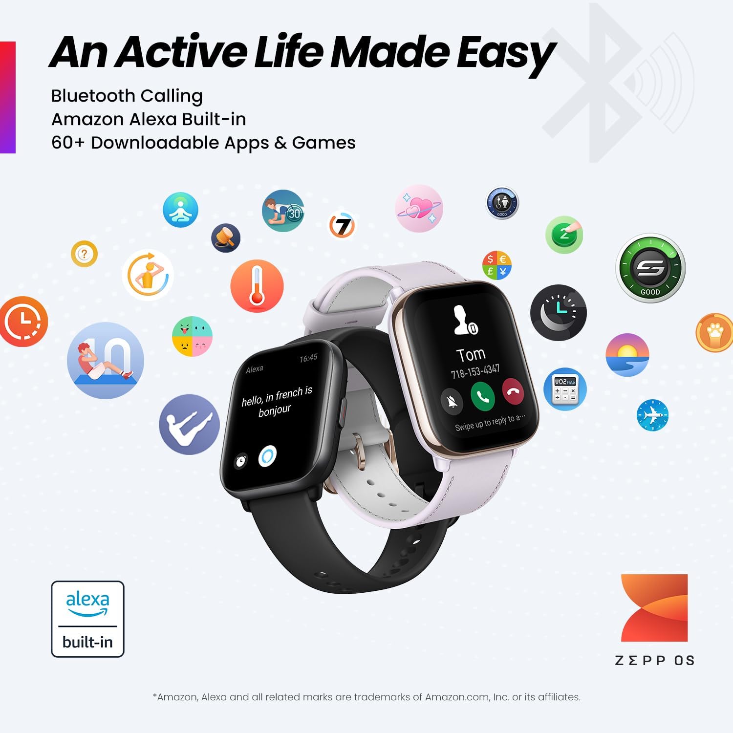 שעון חכם Amazfit Edge Active - צבע שחור שנה אחריות ע"י יבואן רשמי