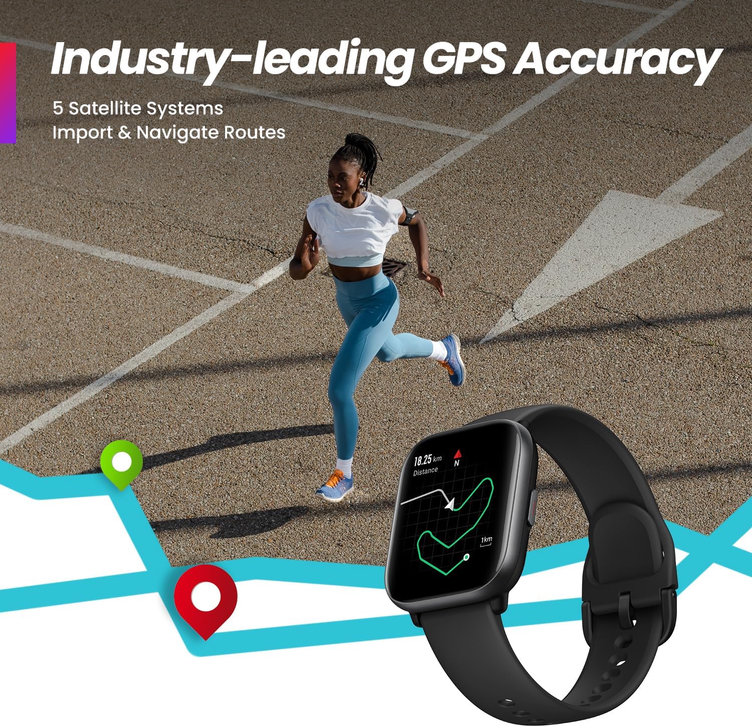 שעון חכם Amazfit Edge Active - צבע שחור שנה אחריות ע"י יבואן רשמי