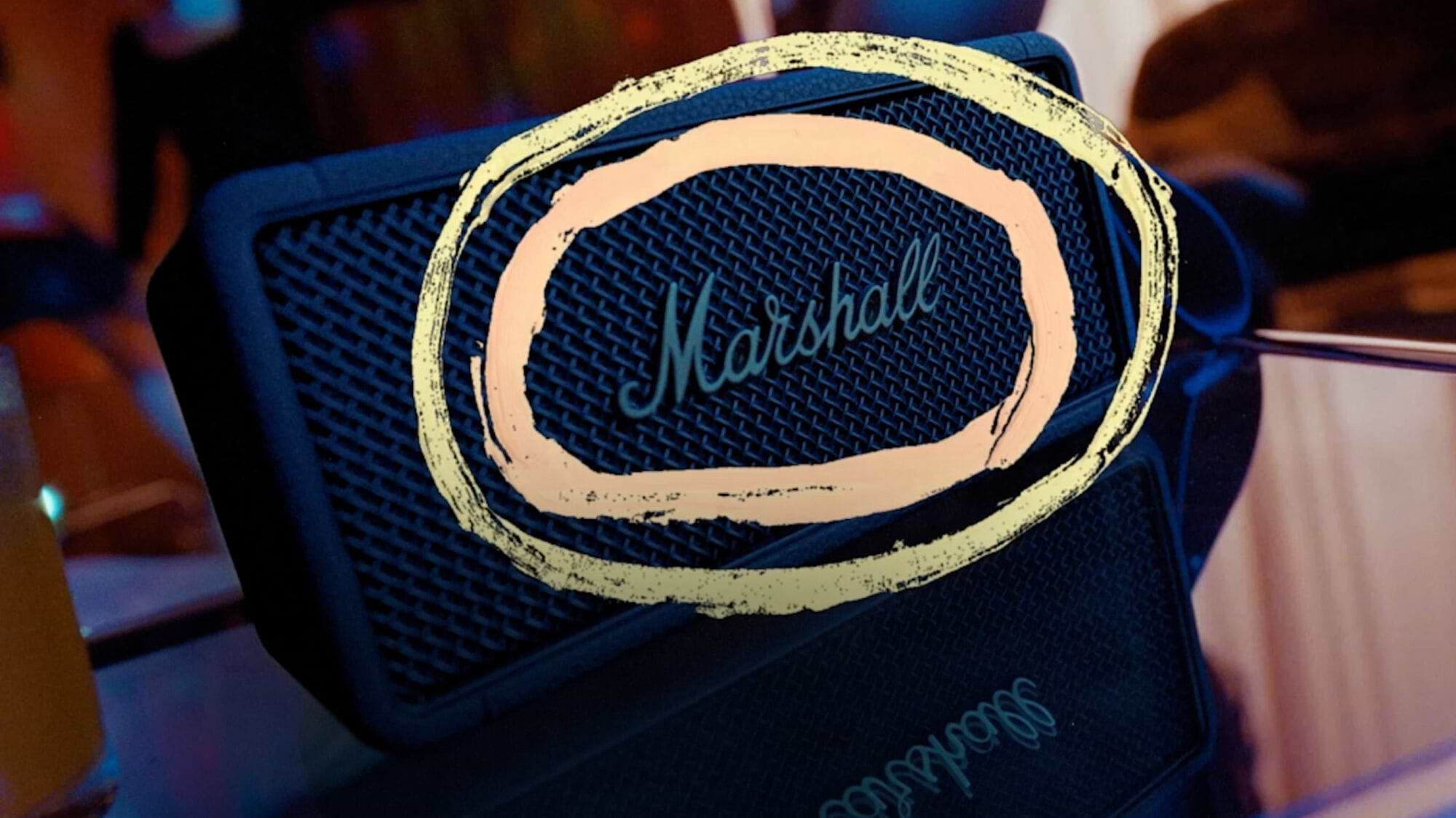 רמקול אלחוטי נייד Marshall Middleton - צבע שחור שנה אחריות ע"י יבואן רשמי