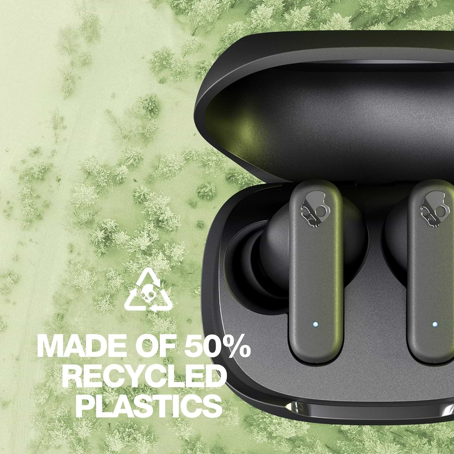 אוזניות אלחוטיות Skullcandy Smokin - צבע שחור שנה אחריות ע"י היבואן הרשמי