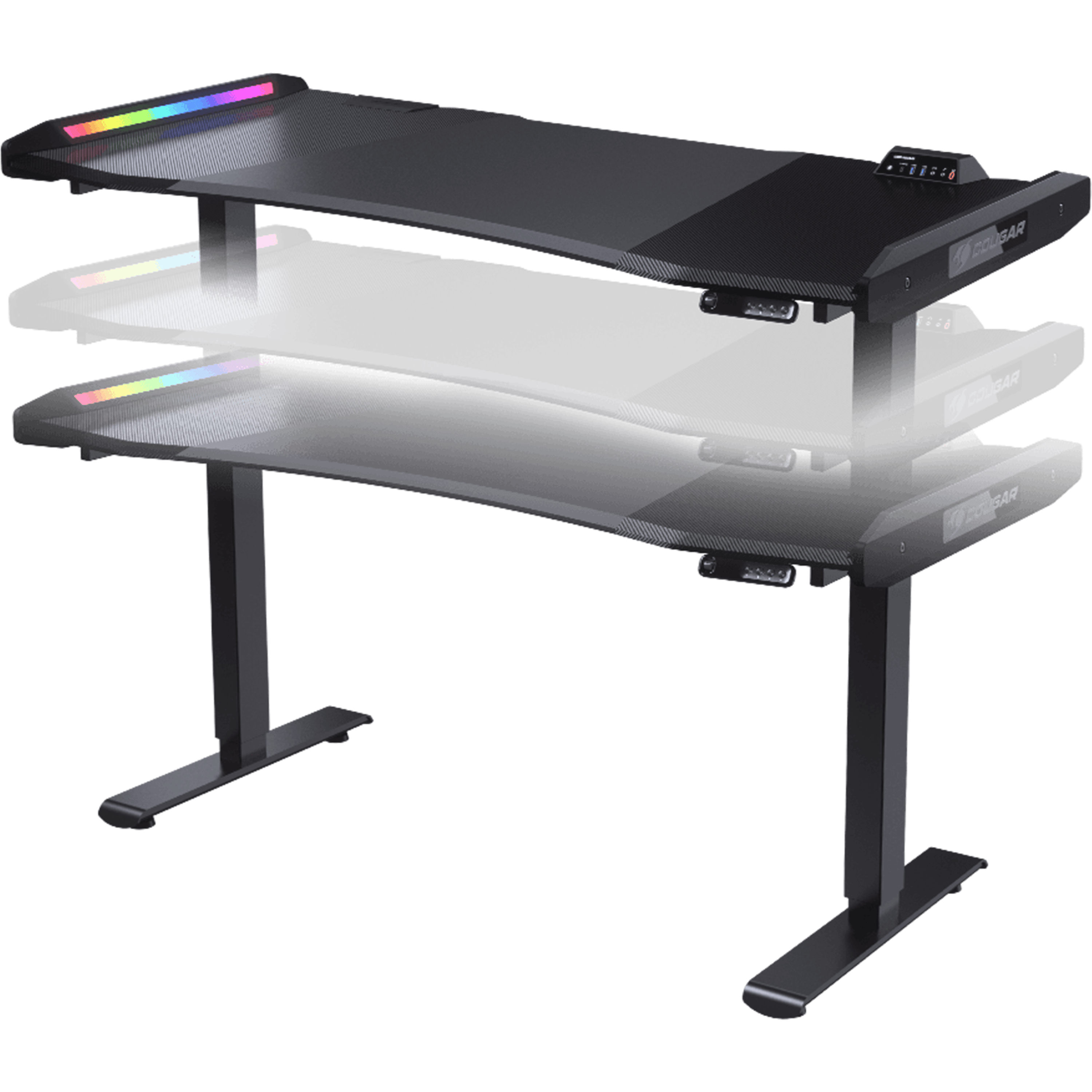 שולחן גיימינג חשמלי מתכוונן Cougar E-Mars Electrical Gaming Desk - צבע שחור שנה אחריות ע