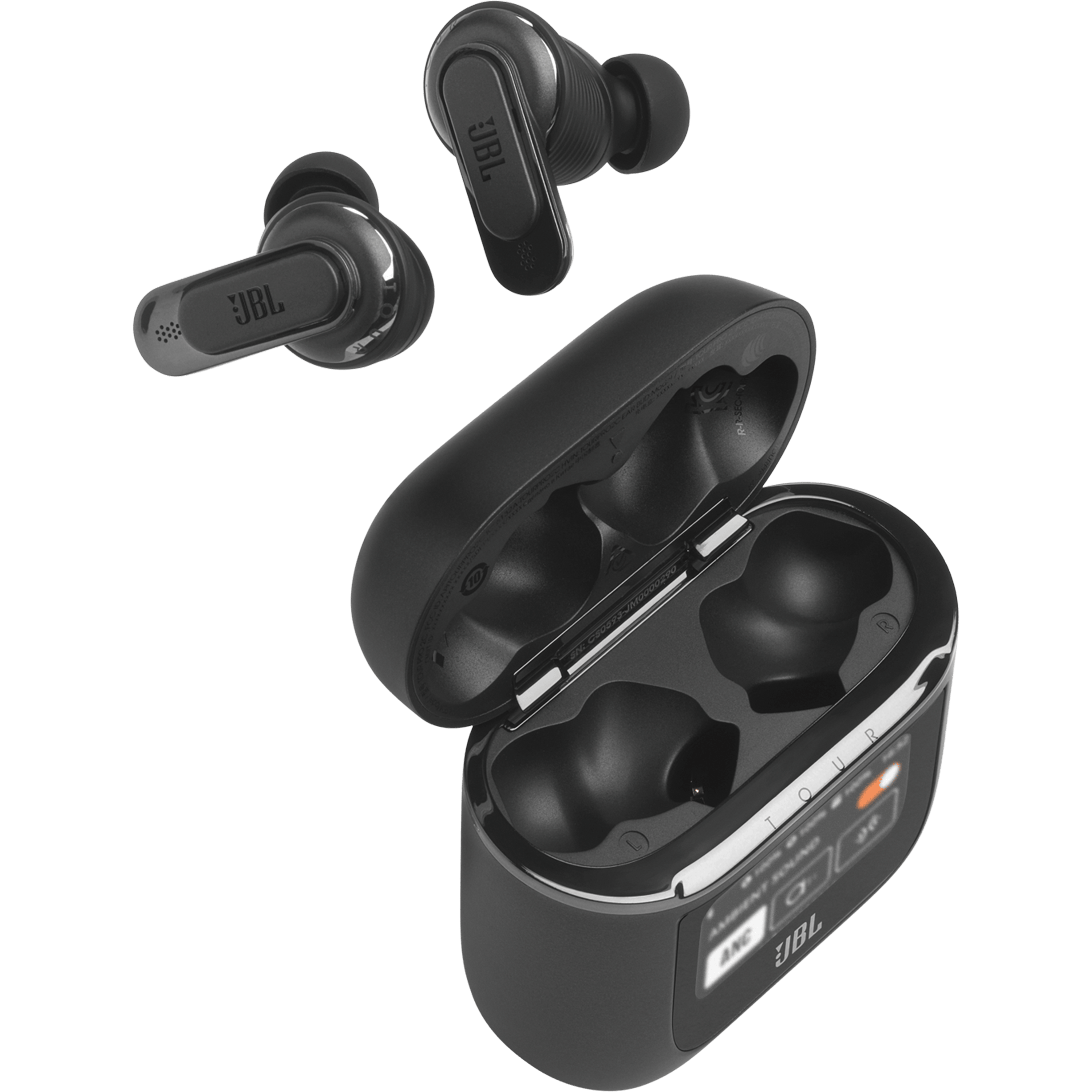 אוזניות אלחוטיות עם כיסוי חכם JBL Tour Pro 2 TWS ANC IPX5 - צבע שחור שנה אחריות ע