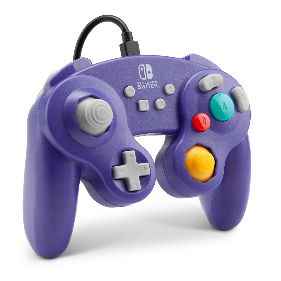 בקר חוטי Nintendo Power A GameCube Wired Purple- בעיצוב רטרו סגול שנה אחריות ע