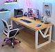 שולחן מחשב / כתיבה ענק דגם RSM-1009 רוחב 1.6 מטר צבע שלדה לבנה משולב עץ בהיר מבית Rosso italy 