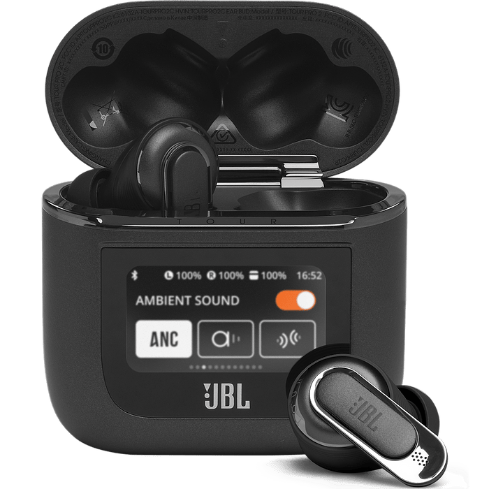אוזניות אלחוטיות JBL Tour Pro 2 TWS ANC IPX5 - צבע שחור שנה אחריות עי היבואן הרשמי