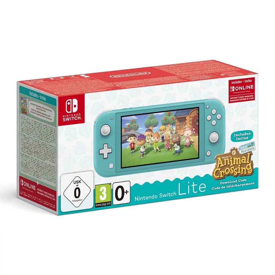 קונסולה Nintendo Switch Lite + 3M Nintendo Switch Online + Animal Crossing: New Horizons - צבע טורקיז שנתיים אחריות ע