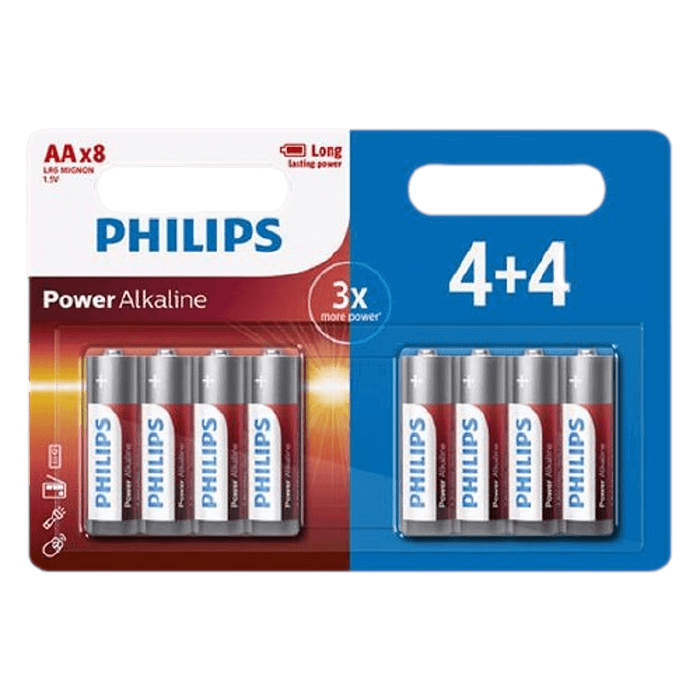סט 4+4 סוללות Philips AA