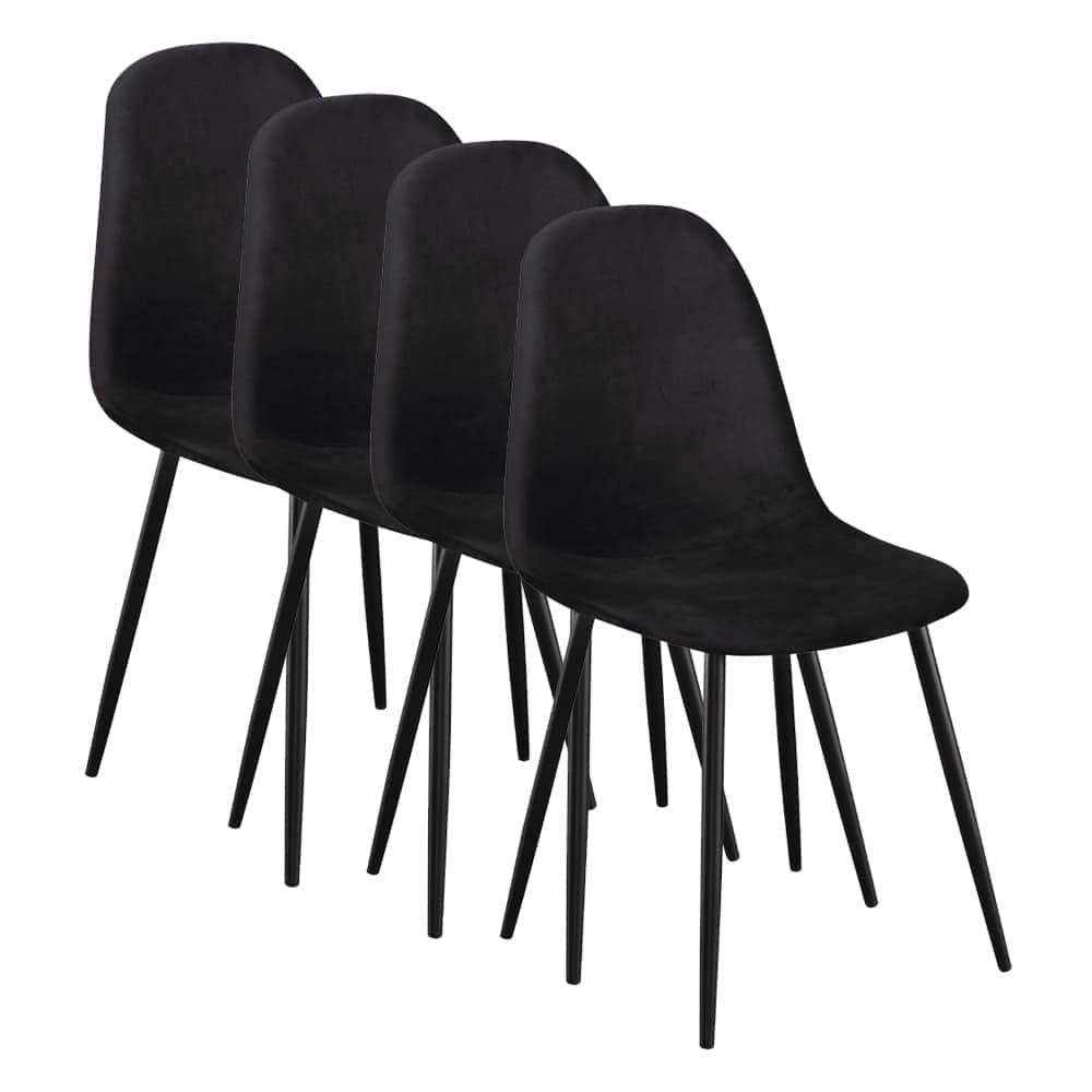רביעיית כסאות אוכל גוון שחור כרמל HOME DECOR