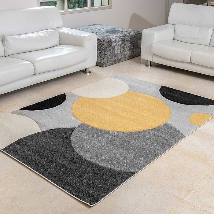 שטיח פיקסו דה וינצי 4054/76 עיגולים צהוב 200/290 ס''מ BuyCarpet