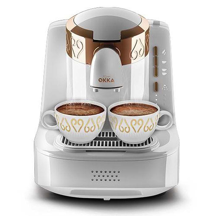 מכונת קפה אוקה אוטומטית נחושתת/לבןOKKA Copper/WhiteOK001-W