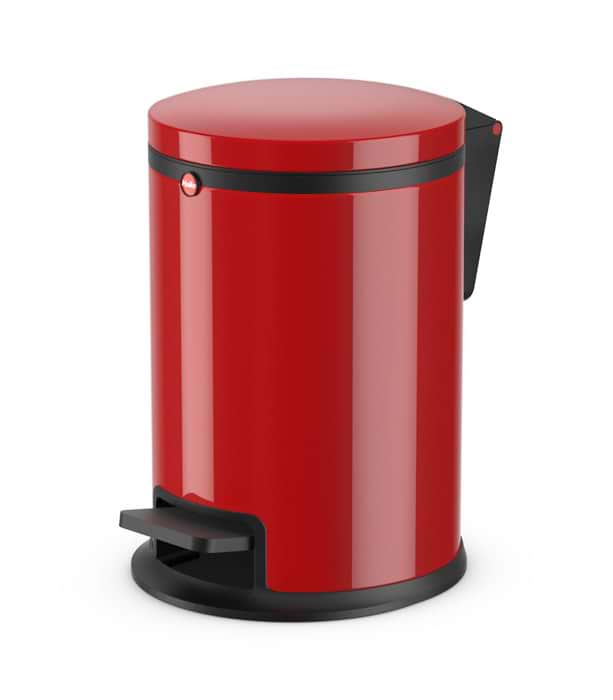 פח אשפה דוושה 3 ליטר אדום דגם Pure S מעוצב לחדרי שירותים ואמבטיה HAILO