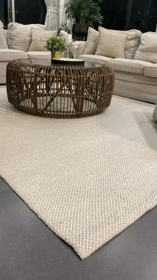 שטיח ברבר צמר מידה 160/230 ס''מ צבע לבן BuyCarpet