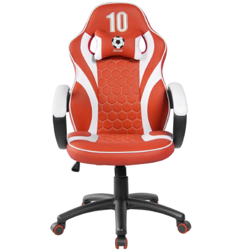 מציאות ועודפים - כיסא גיימינג ארגונומי ובטיחותי עם כרית אדום/לבן דגם SPIDER-GOAL RW - שנה אחריות ע