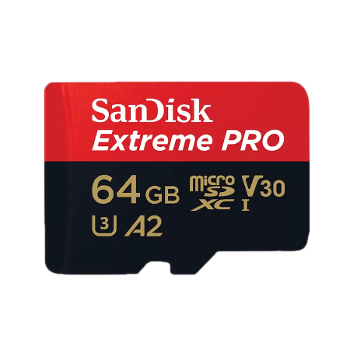 כרטיס זיכרון SanDisk ExPro microSD 64GB 4K 200S - חמש שנות אחריות עי היבואן הרשמי 