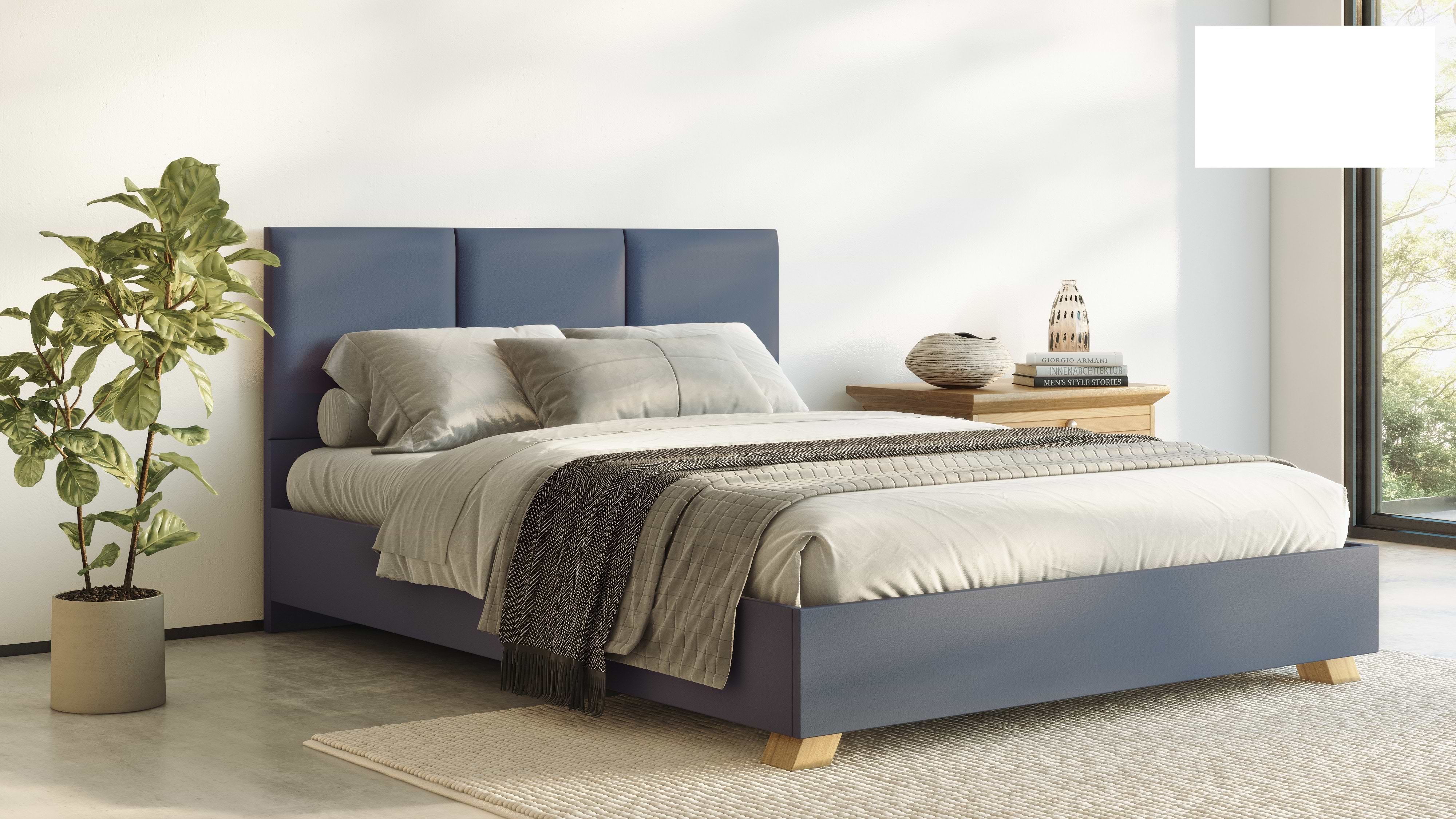 מיטה מעוצבת מדמוי עור 160X200 דגם 6034 צבע אפור + מזרן קפיצים מתנה Olympia 