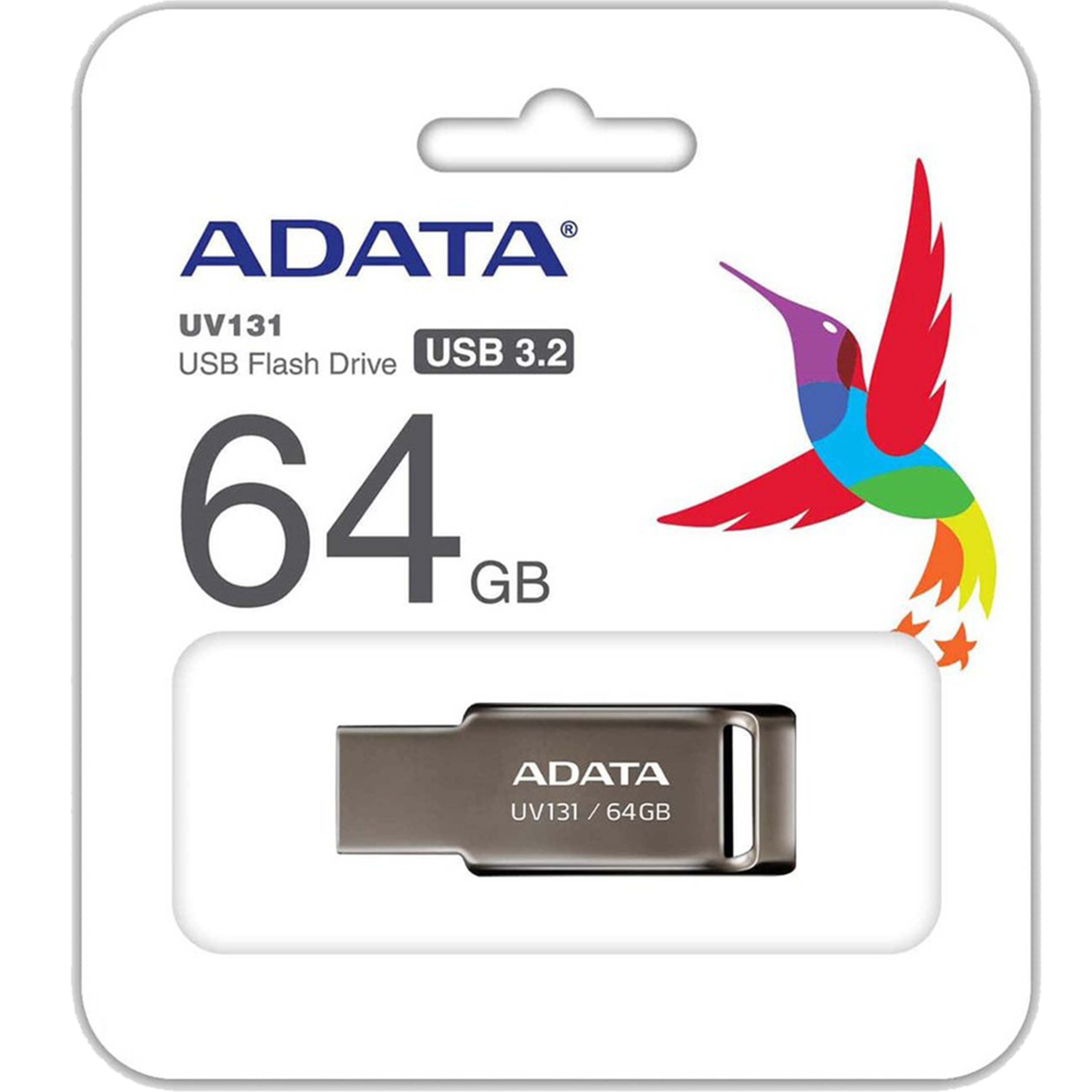 דיסק און קי ADATA USB 3.2 Flash Drive UV350 64GB - צבע כסף חמש שנות אחריות ע