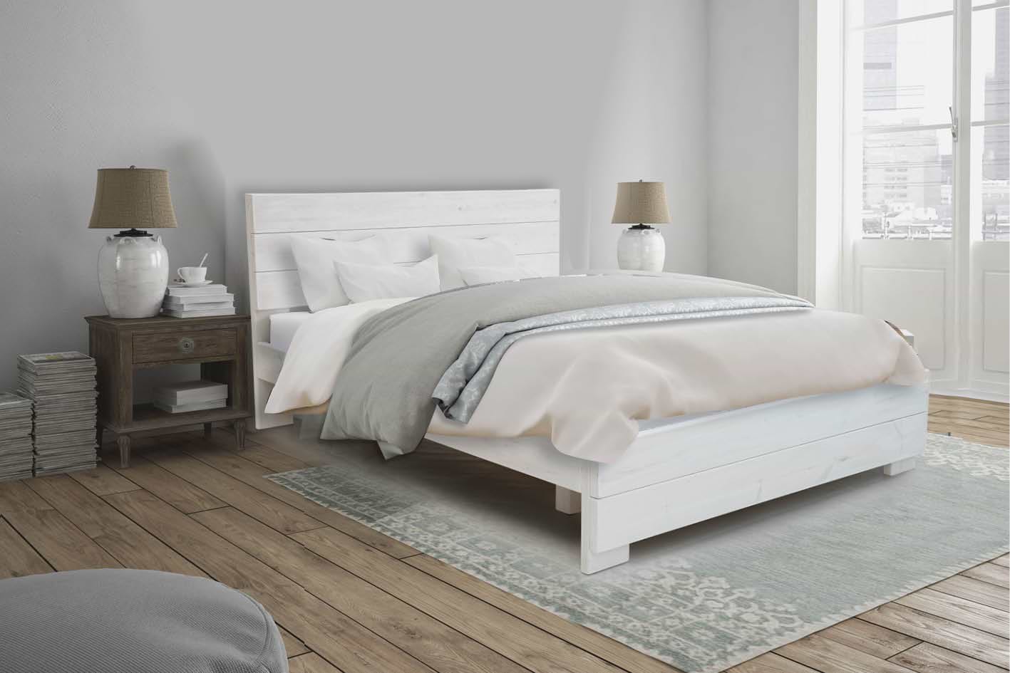 מיטה מעוצבת מעץ מלא 140X190 דגם 5003 צבע וונגה + מזרן קפיצים מתנה Olympia 