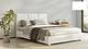 מיטה מעוצבת מדמוי עור 140X190 דגם 6034 צבע לבן + מזרן קפיצים מתנה Olympia 