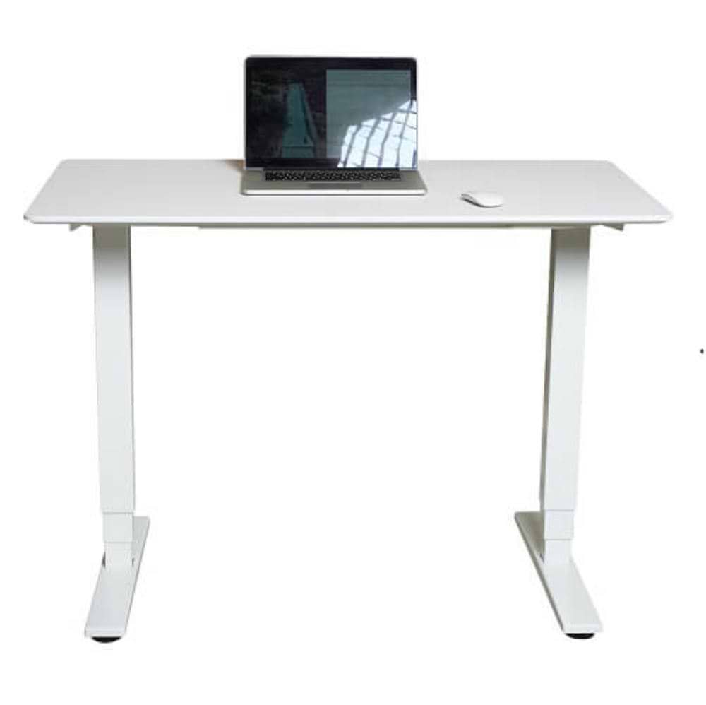 שולחן דגם פנאומטי 120 ס''מ רגל שחור פלטה לבנה KEISAR