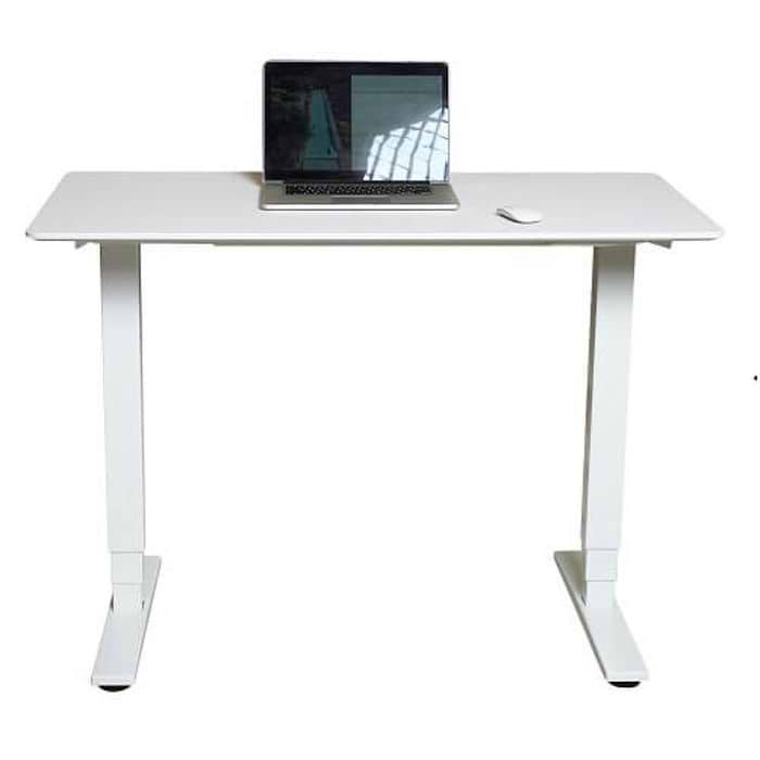 שולחן דגם פנאומטי 140 ס''מ רגל שחור פלטה לבנה KEISAR