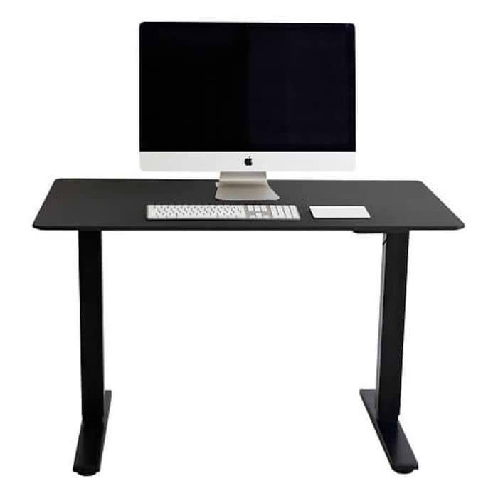 שולחן דגם פנאומטי 120 ס''מ רגל שחור פלטה שחורה KEISAR